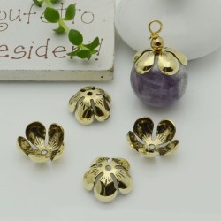 Copriperla fiore liscio ottone 15mm Gioie d'Oriente 2