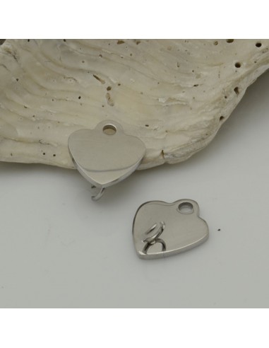 Ciondolo connettore cuore in acciaio inossidabile 10 mm 1pz colori vari Gioie d'Oriente