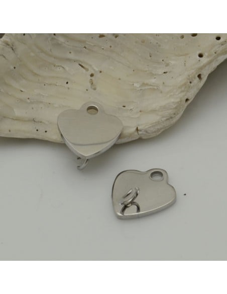 Ciondolo connettore cuore in acciaio inossidabile 10 mm 1pz colori vari Gioie d'Oriente