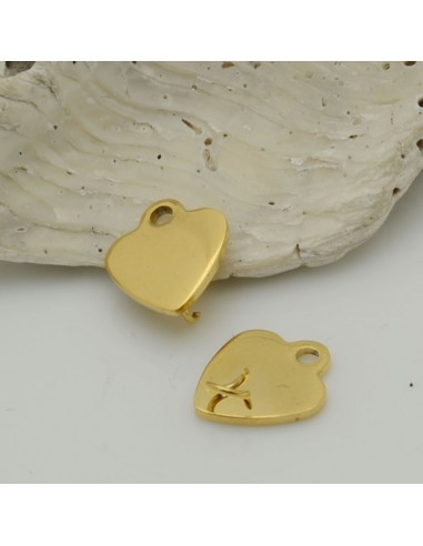 Ciondolo connettore cuore in acciaio inossidabile 10 mm 1pz colori vari Gioie d'Oriente
