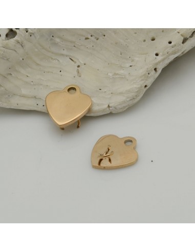 Ciondolo connettore cuore in acciaio inossidabile 10 mm 1pz colori vari Gioie d'Oriente