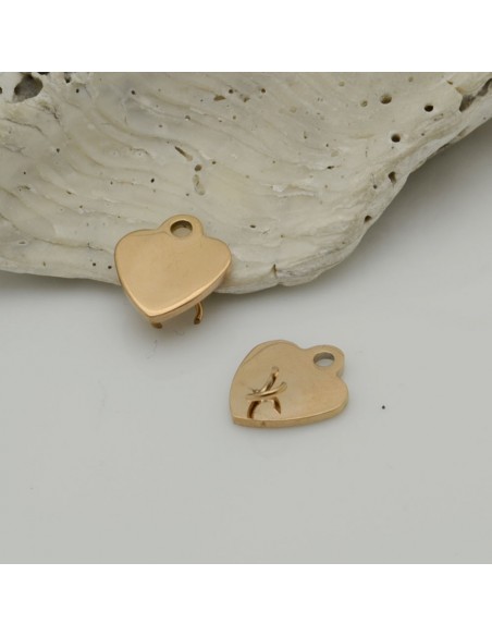 Ciondolo connettore cuore in acciaio inossidabile 10 mm 1pz colori vari Gioie d'Oriente
