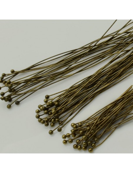 Chiodini Spilli testa Pallina sottili con filo 0.5 mm  col bronzo in ottone per Bigiotteria