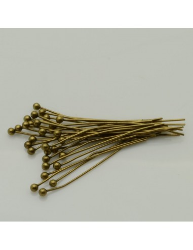 Chiodini Spilli testa Pallina sottili con filo 0.5 mm  col bronzo in ottone per Bigiotteria