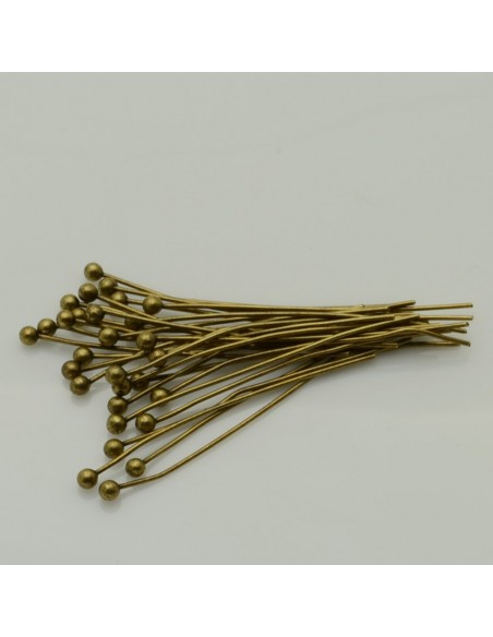 Chiodini Spilli testa Pallina sottili con filo 0.5 mm  col bronzo in ottone per Bigiotteria