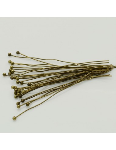 Chiodini Spilli testa Pallina sottili con filo 0.5 mm  col bronzo in ottone per Bigiotteria