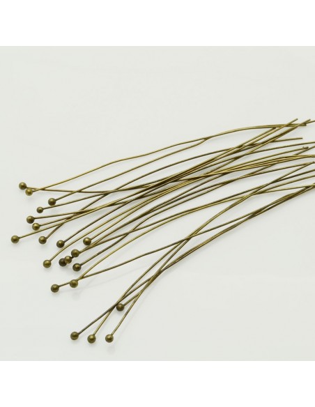 Chiodini Spilli testa Pallina sottili con filo 0.5 mm  col bronzo in ottone per Bigiotteria
