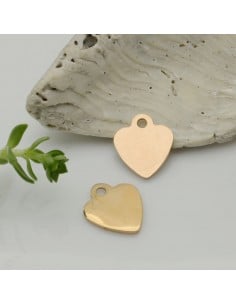 Ciondolo cuore in acciaio oro rosa lucido 10 mm 1pz Gioie d'Oriente