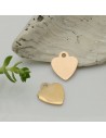 Ciondolo cuore in acciaio oro rosa lucido 10 mm 1pz Gioie d'Oriente