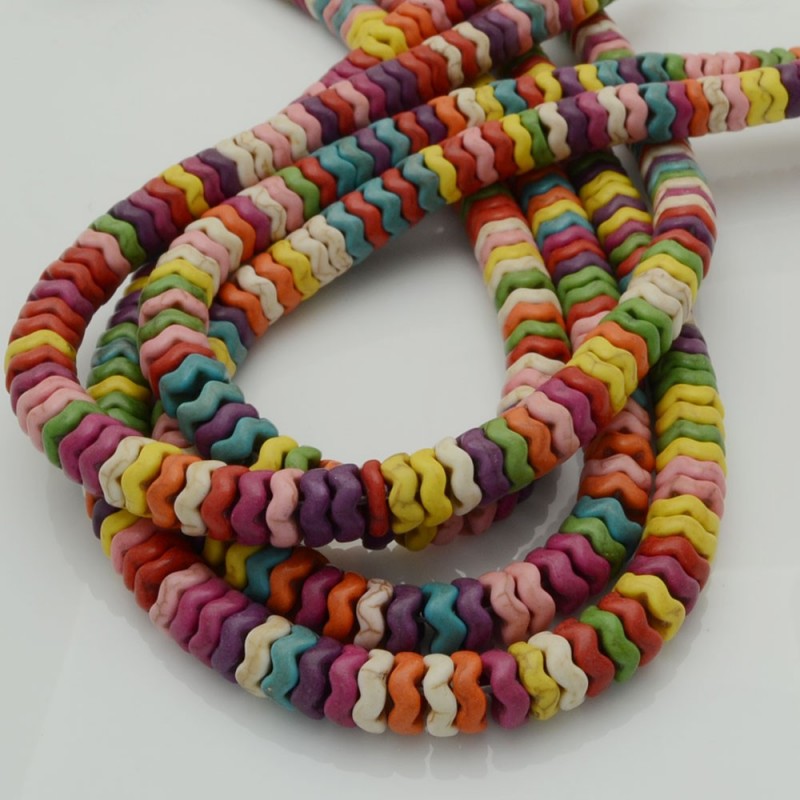 filo pietre Howlite tinte forma rondelle 8 mm zucca filo 40 cm circa | GDO