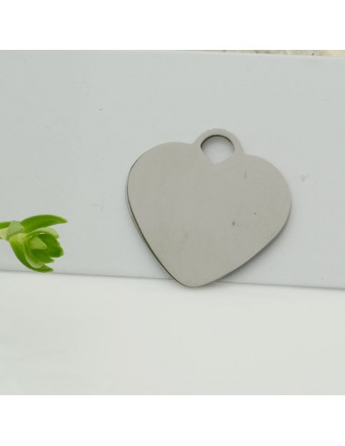 Ciondolo cuore grande in acciaio inossidabile 24 mm 1pz colori vari Gioie d'Oriente