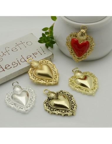 sacro cuore ciondolo colore oro 20 x 27 mm  in ottone  per i tuoi creazione alla moda