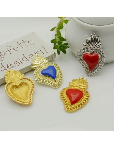 sacro cuore ciondolo 20 x 30 mm con fori in ottone per i tuoi creazione alla moda