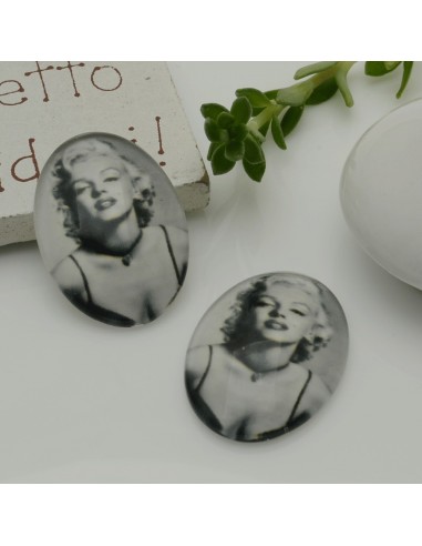 1 pz marilynmonroe Cabochon in resina 18 x 25  mm per orecchini tue le creazioni