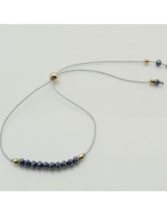 kit Bracciale con cordone 0,6 mm a pallina in ottone chiusura regolabile con cristalli 2 x 3 mm bracciale fai da te 2