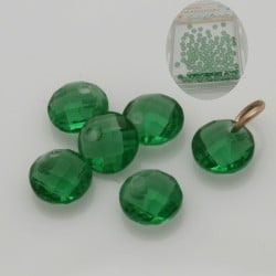 Ciondoli zircone tondo sfaccettato verde smeraldo foro alto 4 mm 100pz Gioie d'Oriente 2