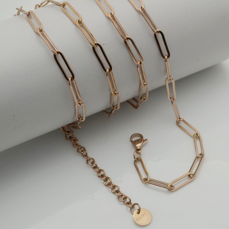 collana con Catena rettangolare in acciaio saldata 4.5 x 14 mm Inossidabile finito 80 cm per le tue creazioni