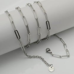 Base Collana Catena Rettangolare Acciaio 4.5x14mm - 80cm|GDO 2