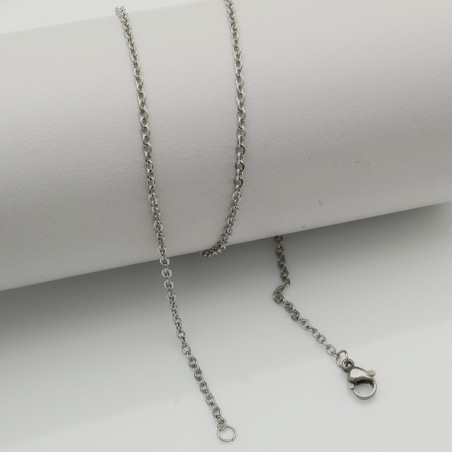 base collana maglia ovale 2 x 2.5 mm  Inossidabile finito 50 cm per le tue creazioni