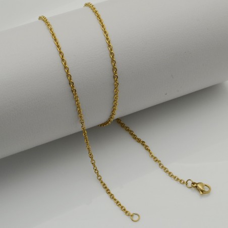 base collana maglia ovale 2 x 2.5 mm  Inossidabile finito 50 cm per le tue creazioni