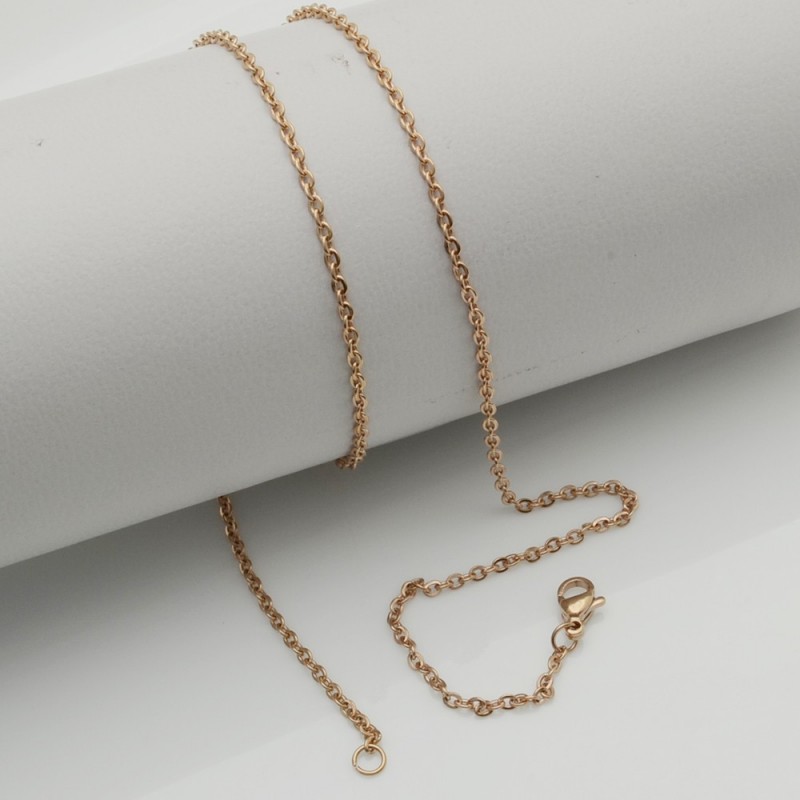 base collana maglia ovale 2 x 2.5 mm  Inossidabile finito 50 cm per le tue creazioni