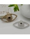 Ciondolo occhio in rame con zirconi bianco nero 16x25 mm 1pz Gioie d'Oriente
