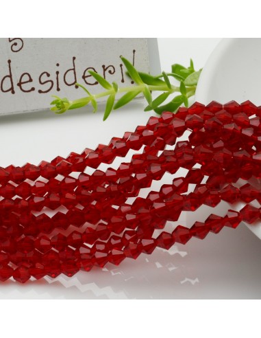 Filo di Cristalli Bicono sfaccettati Rosso scuro di 4.5mm circa 110pz | GDO