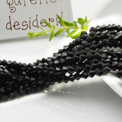 Filo di Cristalli Bicono sfaccettati Nero di 4.5mm circa 110pz | GDO
