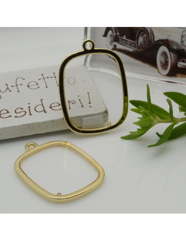 Ciondolo piastra in resina vetrificata colore trasparente 22x30mm 1pz | GDO