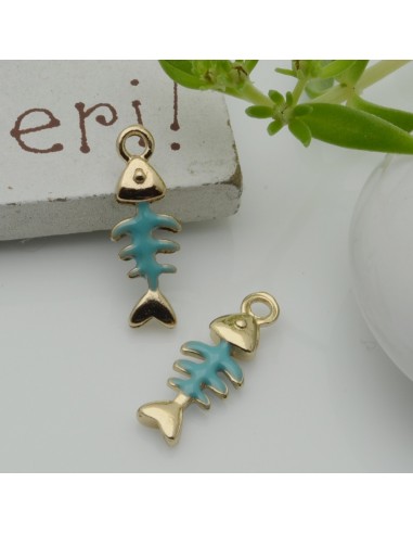 Ciondoli spina di pesce smaltati in ottone 6 x 16 mm 2pz colori vari Gioie d'Oriente