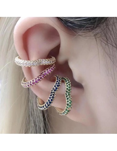 Orecchini Ear cuff a forma di Cuore dorato con Zirconi 1pz | GDO