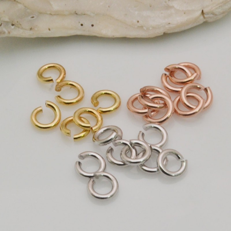 Anellini argento 925 aperti 4 mm da 30 pz filo 0.7 mm PLACCATO made italia