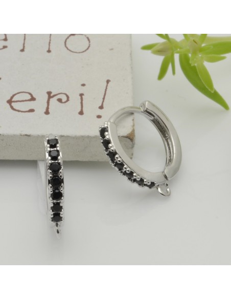 CERCHIETTI con strass base anelle orecchini cerchio tonde chiuse 14 mm  per le tue creazioni!!!