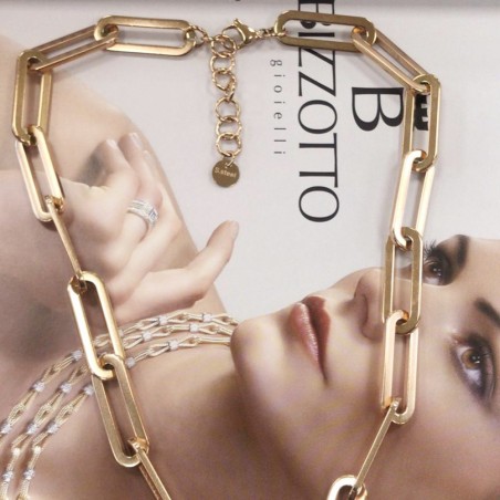 Collana e bracciale in acciaio con super maglia rettangolare lucido inossidabile