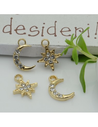 ciondolo Charms strass colore  1pz in ottone per le tue creazioni