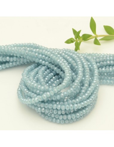 Filo di Mezzi Cristalli Azzurro Rondelle 2x3mm Sfaccettati Briolette 200pz GDO | Gioie d'Oriente