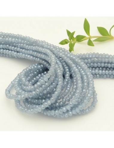 Filo di Mezzi Cristalli Carta Da Zucchero Chiaro Rondelle 2x3mm Sfaccettati Briolette 200pz GDO | Gioie d'Oriente