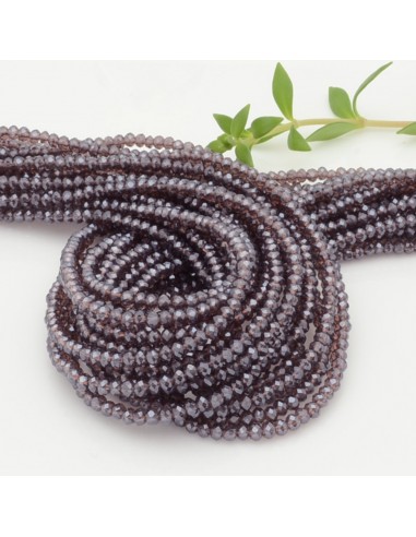 Filo di Mezzi Cristalli Viola Chiaro Rondelle 2x3mm Sfaccettati Briolette 200pz GDO | Gioie d'Oriente