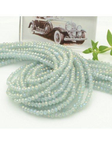Filo di Mezzi Cristalli Azzurro Chiaro AB Rondelle 2x3mm Sfaccettati Briolette 200pz GDO | Gioie d'Oriente
