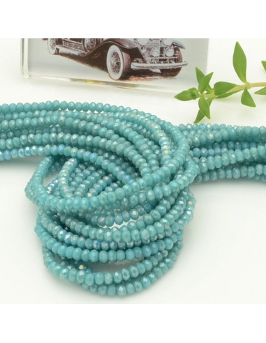 Filo di Mezzi Cristalli Tiffany Rondelle 2x3mm Sfaccettati Briolette 200pz GDO | Gioie d'Oriente