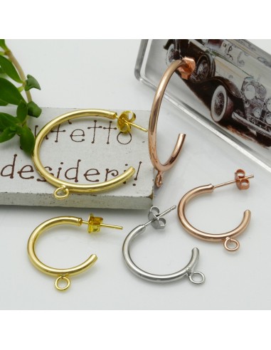 cerchio liscio in ottone con chiusura a perni ganci per ciondoli 4 mm saldata spessore 2 mm varia misure e colore
