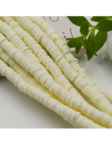 fili Rondelle Pasta Polimerica col panna 1 x 4 mm 39/40 cm Polimero Perline Heishi per le tue creazione