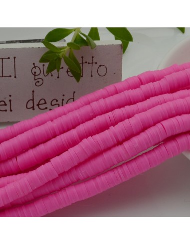 fili Rondelle Pasta Polimerica col fucsia rosa 1 x 6 mm 39/40 cm Polimero Perline Heishi per le tue creazione