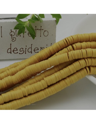fili Rondelle Pasta Polimerica col ocra 1 x 6 mm 39/40 cm Polimero Perline Heishi  fai da te