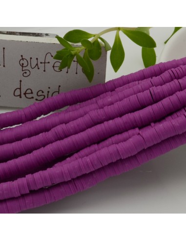 fili Rondelle Pasta Polimerica col viola melanzana 1 x 6 mm 39/40 cm Polimero Perline Heishi per le tue creazione