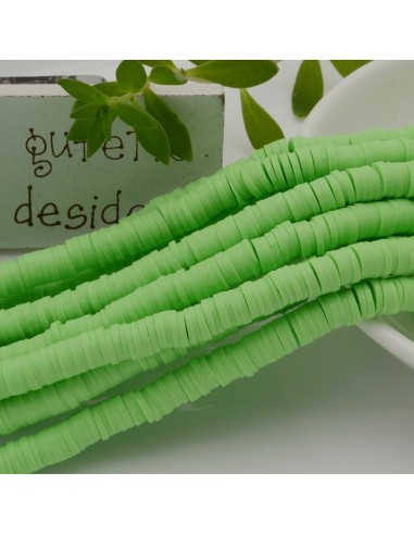 fili Rondelle Pasta Polimerica col verde fluo chiaro 1 x 6 mm 39/40 cm Polimero Perline Heishi per le tue creazione