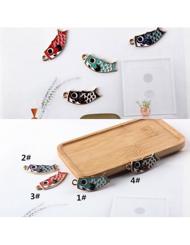 Ciondolo a forma di Pesce Koi in ottone smaltato in vari colori 15x35mm 1pz | GDO