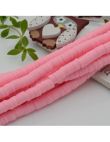 fili Rondelle Pasta Polimerica col rosa 1 x 6 mm 39/40 cm Polimero Perline Heishi per le tue creazione
