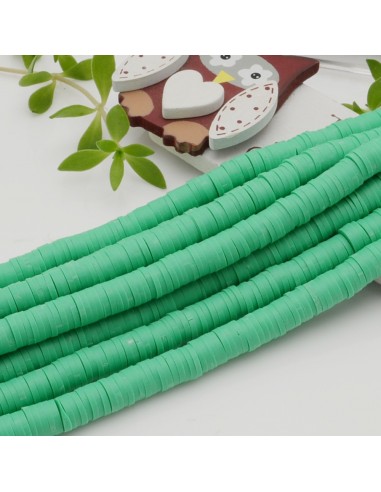 fili Rondelle Pasta Polimerica col verde chiaro 1 x 6 mm 39/40 cm Polimero Perline Heishi per le tue creazione