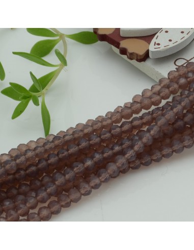 Filo di Mezzi Cristalli Lilla Scuro Rondelle 3x4mm Sfaccettati Briolette 125 a 145pz GDO | Gioie d'Oriente